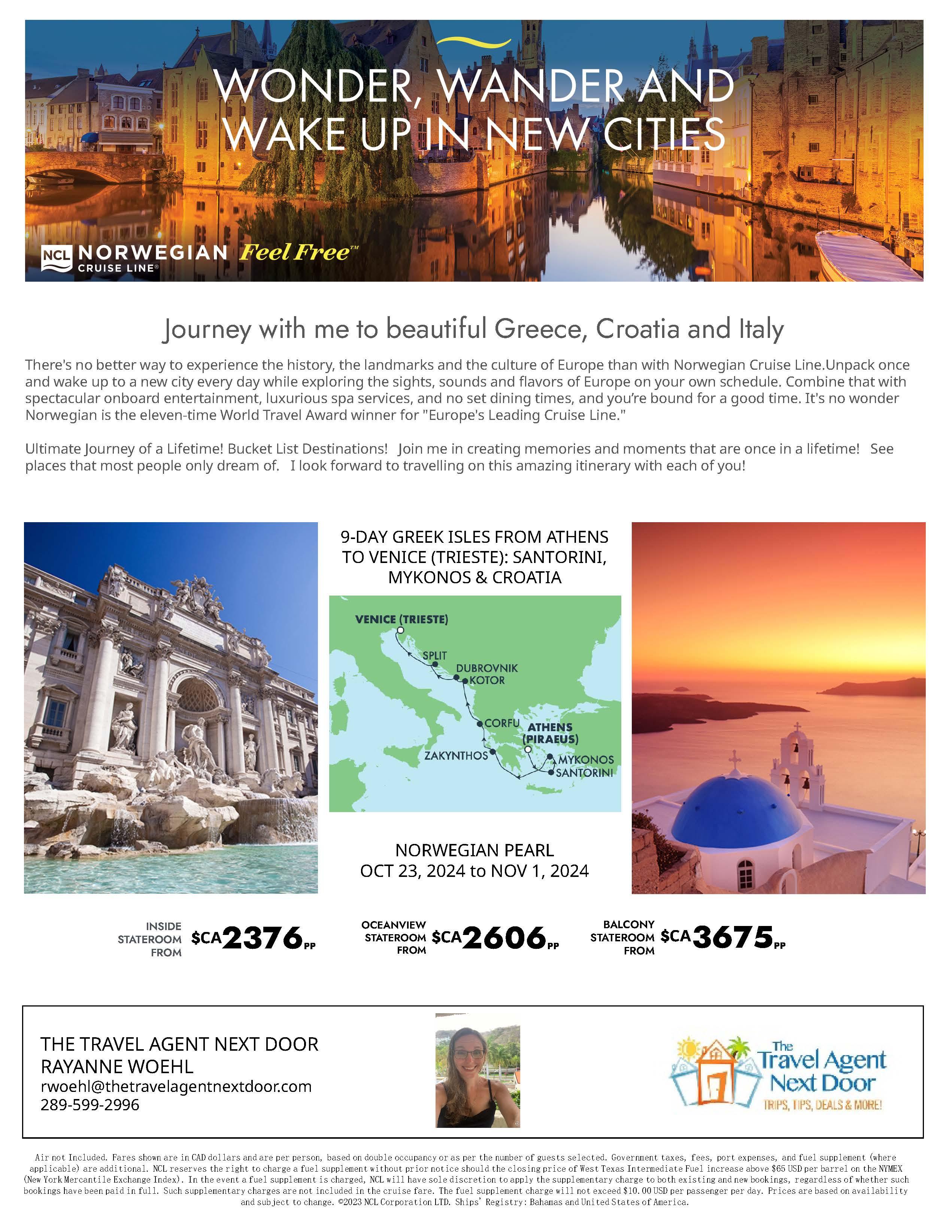 Journey to Greece, Croatia and Italy 2024 - background banner